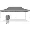 RAY BOT Gazebo pieghevole 3x6 grigio professionale senza laterali PVC 350g