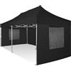 RAY BOT Gazebo pieghevole 3x6 nero Exa 55mm alluminio con finestre PVC 350g