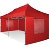 RAY BOT Gazebo pieghevole 3x6 rosso Exa 55mm alluminio con finestre PVC 350g