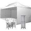 RAY BOT Gazebo pieghevole 3x6 bianco Exa 55mm alluminio con laterali PVC 350g