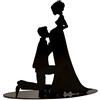 Mopec Figura della Sposa Incinta con portacandele, Metallo, Nero, 7x19x18 cm