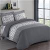 VISION ARTHUR - 100% cotone - Set Copripiumoni matrimoniale 260 x 240cm con 2 federe 65 x 65cm per letto matrimoniale maxi - Tessuto morbido e confortevole - Colore: Grigio - Certificato Oeko-Tex