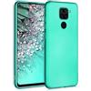 kwmobile Custodia Compatibile con Xiaomi Redmi Note 9 Cover - Back Case Morbida - Protezione in Silicone TPU Effetto Metallizzato turchese metallico
