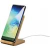 Tecnologici personalizzati Caricatore wireless in bamboo con supporto per smartphone personalizzate o neutre