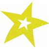Petra's Bastel News Giallo 35 Stelle con Incisione a Stella 40 mm in Feltro Gliter, Colore Fliz, 18 x 12 x 3 cm