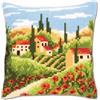 VERVACO Kit Cuscino Punto Croce Paesaggio Toscano Set Ricamo Principianti Cuscini Gobelin Decorativi ca. 40 x 40 cm Accessori per Lavoretti Creativi DIY Casa Decor Hobby Adulti Cross Stitch