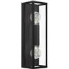 Eglo Lampada da parete Amezola, 2 fiamme, stile industrial vintage, in | acciaio e vetro, per soggiorno e corridoio, nero trasparente, bagno con attacco E27, IP44