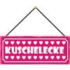 Schatzmix Blechschild Spruch Kuschelecke Metallschild 27x10cm Deko Tin Sign mit Kordel Targa di Metallo da Parete, Lamiera, Multicolore, 27x10 cm