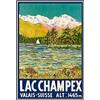 Schatzmix Blechschild Lac Champex Metallschild 20x30 cm Wanddeko Tin Sign Targa di Metallo da Parete, Lamiera, Multicolore