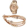 Fossil Orologio Analogico Quarzo Donna con Cinturino in Acciaio Inossidabile ES2811 + Bracciale Donna con Cinturino in Acciaio Inossidabile