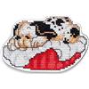 RTO EHW032 - Kit per punto croce con cane addormentato, su piastra in legno, cotone, multicolore, 10 x 6,5 cm