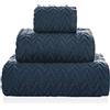 Sorema - Set di asciugamani 30 x 50 cm, 50 x 100 cm, 70 x 140 cm, colore: Blu scuro