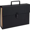 Exacompta 58421E - Cartella portadocumenti con chiusura a clip e maniglia per il trasporto, formato DIN A4, 20 scomparti, 34,5 x 24,5 x 8 cm, colore: Nero