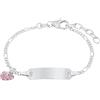 Prinzessin Lillifee Bracciale per bambini identificativo in Argento 925, con Preciosa, 12+2 cm, Argento, cuore, in confezione regalo, 2021115