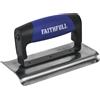 Faithfull FAIPTEDG6SS Prestige - Cazzuola in acciaio INOX per bordi di cemento, 150 x 75 mm, colore: argento/nero/blu