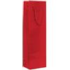 Busta portabottiglie in carta patinata lucida rossa o nera con maniglia in corda - 12 x 40 x 9 cm personalizzate o neutre