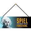 Schatzmix Blechschild Spiel höchste Form Forschung Metallschild Wanddeko 27x10 mit Kordel Targa di Metallo da Parete, Lamiera, Multicolore, 27x10 cm