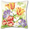 VERVACO Kit Cuscino Punto Croce Fiori Primaverili Set Ricamo Principianti Cuscini Gobelin Decorativi ca. 40 x 40 cm Accessori per Lavoretti Creativi DIY Casa Decor Hobby Adulti Cross Stitch
