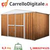 notek Box in Acciaio Zincato Casetta da Giardino in Lamiera 3.60 x 1.75 m x h2.12 m - 110 KG - 6.30 metri quadri - LEGNO