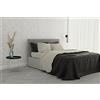 Italian Bed Linen SATIN Completo Letto in Raso Tinta Unita, 100% Cotone, Panna, 2 POSTI