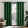 Deconovo Coppia di tende oscuranti con occhielli, per soggiorno, 132 x 160 cm, colore: verde scuro