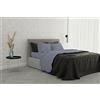 Italian Bed Linen SATIN Completo Letto in Raso Tinta Unita, 100% Cotone, Violetto, 2 POSTI