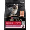Purina Pro Plan Sensitive Skin Medium Puppy Crocchette Cane Salmone - 3 kg Croccantini per cani