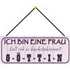 Schatzmix Blechschild Frau G-Ö-T-T-I-N Metallschild Deko Tin Sign 27x10 cm mit Kordel Targa di Metallo da Parete, Lamiera, Multicolore