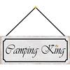 Schatzmix Camping King Targa in metallo, 27 x 10 cm, con cordoncino, targhetta in metallo, multicolore, 27 x 10 cm