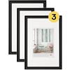 walther designCornice per foto nera 40 x 60 cm confezione da 3, cornice in plastica Trendstyle KP460B3