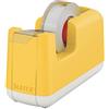 Leitz Dispenser per nastro adesivo, Base appesantita, Nastro incluso, Gamma Cosy, Giallo Caldo, 53670019