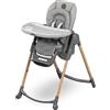 Maxi-Cosi Minla Seggiolone Pappa Evolutivo, 0 - 14 Anni, portata 60 kg, Seggiolone pappa Bimbi, 6 Funzioni, Reclinabile 5 Posizioni, 9 Posizioni Altezza, Poggiapiedi Regolabile, Essential grey