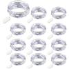 TIYUPA 12 Pezzi Luci Stringa Filo Di Rame Lucine Decorative a Batteria, 2m 20LEDs Micro Catena Di Lampada d'Atmosfera, Impermeabile Ip65 Luci Della Bottiglia Per DIY Feste Giardino Natale, Bianco Freddo