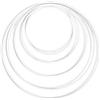 Rayher 25212102 Anelli in Metallo in 5 Taglie Assortite, 10 Pezzi, Spessore circa 3 mm, Cerchi Metallici per Hobbistica, Acchiappasogni, Decorazioni in Macramè e Ghirlande, Colore Bianco