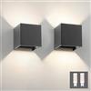 Klighten 2 Pezzi Lampade da Parete per Interni/Esterno Bianco Naturale 4000K Applique da Parete Con G9 Lampadina Sostituibile, per Portico, Bagno, Corridoio,Balcone (Grigio scuro)