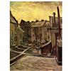 ArtPlaza Van Gogh Vincent Backyards of Old Houses in Antwerp in The Snow Pannello Decorativo, Legno, Multicolore, 60x80 cm