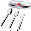 Alessi Food Set Di Posate Da Viaggio, Acciaio Inossidabile 18/10, Argento, ‎16.51 x 5 x 3.51 cm 120 grammi