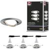 Paulmann 93420 Lampada da incasso LED Base tonda orientabile incl. 3x5W ferro spazzolato spot metallo 3000 K GU10