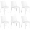 MIlani Home PERLA - sedia in resina impilabile da esterno e interno set da 6