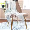 Isadora Paris Divano in puro cotone super morbido e leggero per divano, letto, coperta plaid ultra lussuosa, calda e confortevole, per tutte le stagioni, plaid tinta unita, blu island paradiso