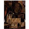 ArtPlaza Schiele Egon Wall House And Terrain with Fence Pannello Decorativo, Legno, Multicolore, 60x80 cm