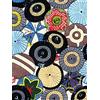 Piddix Vintage Japanese Umbrellas Stampa su Tela, Multicolore, 60 x 80 cm