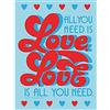 ARTZE Lyrics by Lennon & McCartney all You Need is Love Retro Tela, Multicolore, 60 x 80 cm