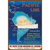 Schatzmix Blechschild Schiff Pacific Line South America Metallschild 20x30 Deko Tin Sign Targa di Metallo da Parete, Lamiera, Multicolore, 20x30 cm