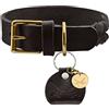 HUNTER SANSIBAR SOLID - Collare per cani in pelle resistente, maneggevole, 40 (S), colore: Nero