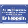Schatzmix Blechschild Spruch Wie der Hase Läuft Metallschild Wanddeko 20x30 cm Tin Sign Targa di Metallo da Parete, Lamiera, Multicolore