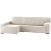Eysa Italia Dorian Chaise Longue Bielastico Sinistra, Vista Frontale, Ciniglia, Bianco, 43x17x37 cm
