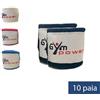 GYM POWER KIT OFFERTA con 10 Coppie di Bende Protettive in Cotone da 3,5m - Disponibili nei colori Nere, Bianche, Rosse e Blu