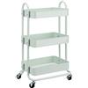 Amazon Basics Carrello con ruote a 3 scomparti, verde menta