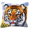 VERVACO Kit Latch Hook Cuscino Tigre Kit Gancio di Chiusura Tappeto ca. 40 x 40 cm Set Ricamo Principianti Casa Decorazioni attività Creative Adulti Hobby Rilassanti Gobelin Cuscino